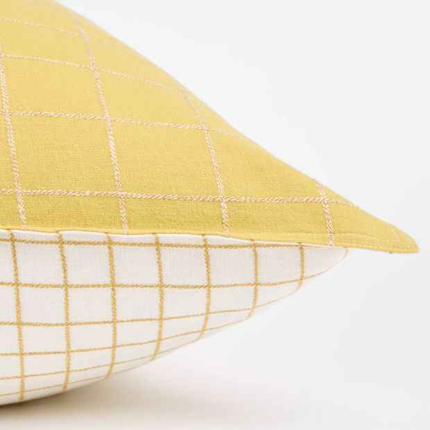 Check Linen/Cotton European Pillowcase
