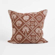 Alexandra Jacquard Palm Cotton European Pillowcase - Tiramisu