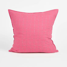 Ayla Check Linen/Cotton European Pillowcases - Wild Rose