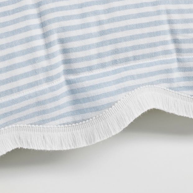 Charlotte Stripe Linen and Cotton European Pillowcase - Sky Blue