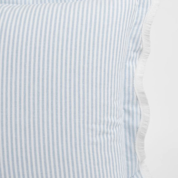 Charlotte Stripe Linen and Cotton European Pillowcase - Sky Blue