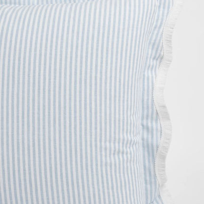 Charlotte Stripe Linen and Cotton European Pillowcase - Sky Blue