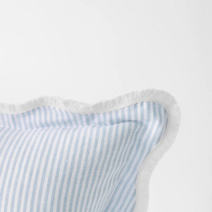 Charlotte Stripe Linen and Cotton European Pillowcase - Sky Blue