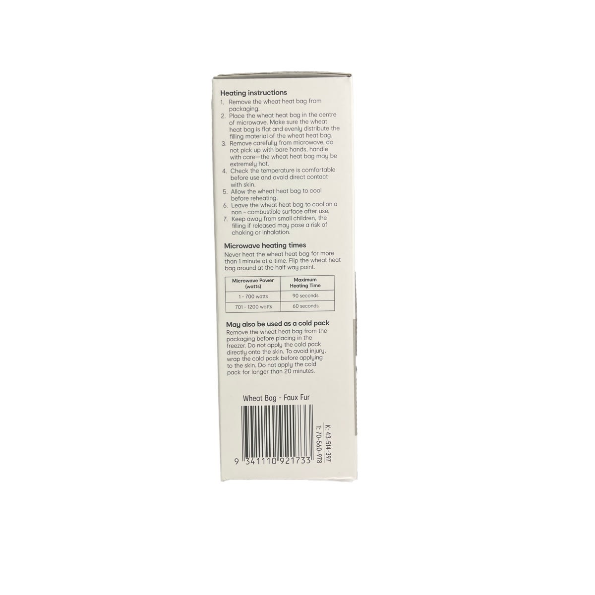 OXX Essentials Heat Pack Wheat Bag - Faux Fur