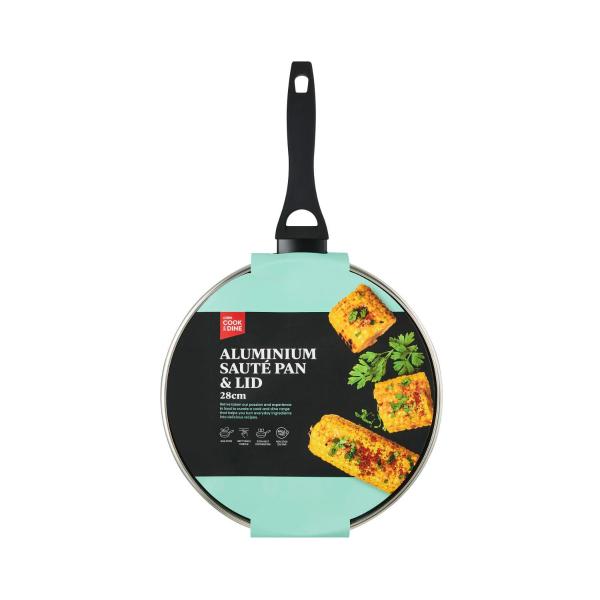 COLES ALUMINIUM SAUTE PAN & LID 28CM