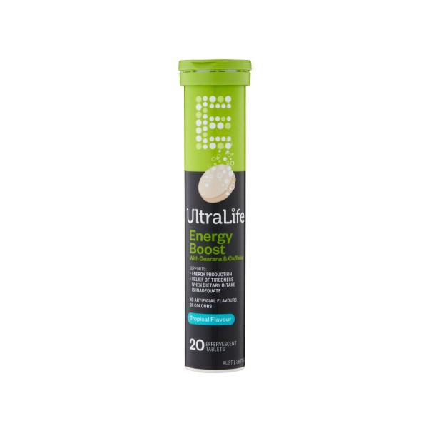 ULTRALIFE EFFERVESCENT ENERGY TROPICAL TABLETS 20 PACK