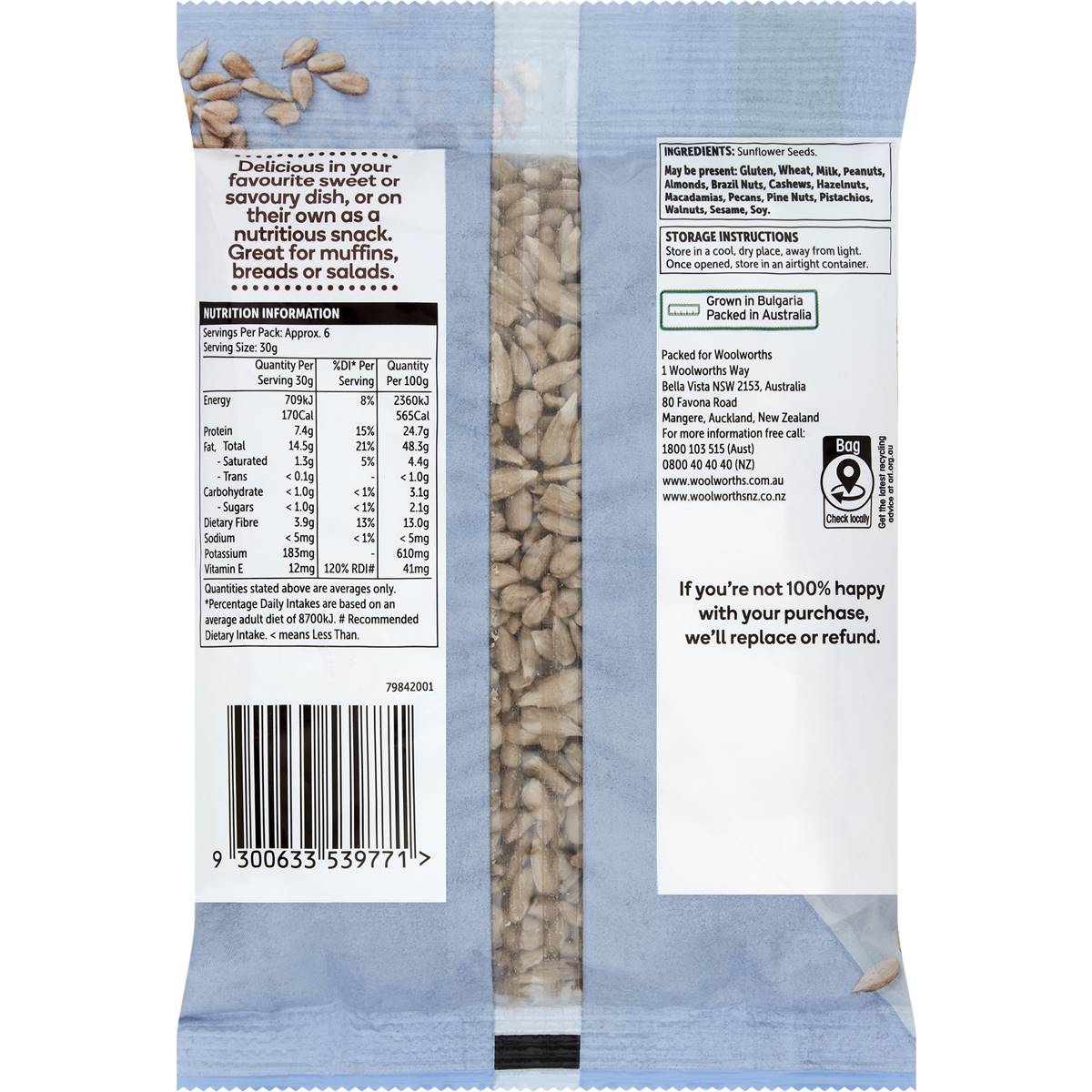 Woolworths Sunflower Seeds 200g