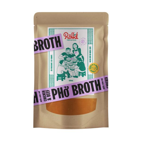 ROLL'D CHICKEN & BEEF PHO BROTH 500ML