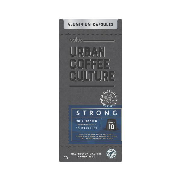 COLES URBAN COFFEE CULTURE STRONG 10 PACK ALUMINIUM