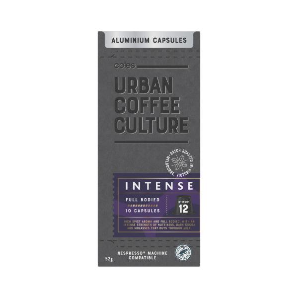 COLES URBAN COFFEE CULTURE INTENSE 10 PACK ALUMINIUM