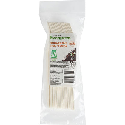 Armada Evergreen Sugarcane Pulp Forks 20 pack