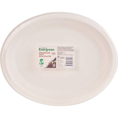 Armada Evergreen Sugarcane Pulp Oval Plates 10 pack
