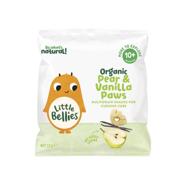 LITTLE BELLIES ORGANIC PEAR & VANILLA PAWS 10 MONTHS+ 12G