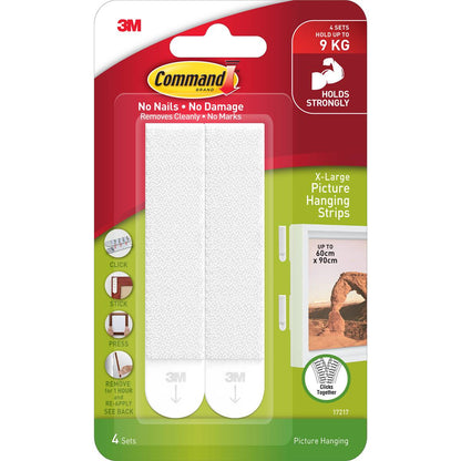3M Command X-Large Picture Hanging Strips 4 pack