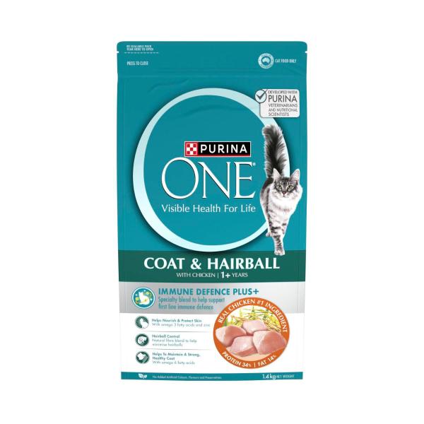 PURINA ONE ADULT DRY CAT FOOD HAIRBALL CHICKEN 1.4KG