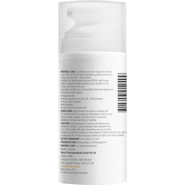 Invisible Zinc SPF 50+ Sport Mineral Sunscreen Cream 100g