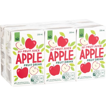 Woolworths Apple Fruit Drink Poppers 250mL x 6 pack
