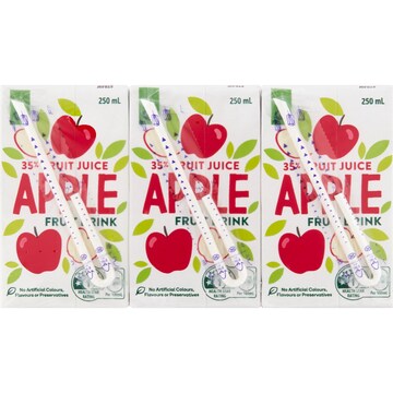 Woolworths Apple Fruit Drink Poppers 250mL x 6 pack