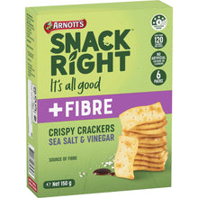 Arnotts Snack Right Crispy Cracker Biscuits Sea Salt & Vinegar 150g