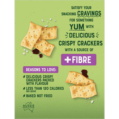 Arnotts Snack Right Crispy Cracker Biscuits Sea Salt & Vinegar 150g