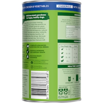 Nature's Gift Adult Wet Dog Food Tin Chicken Casserole 700g