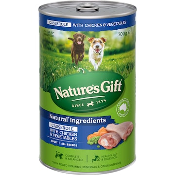 Nature's Gift Adult Wet Dog Food Tin Chicken Casserole 700g