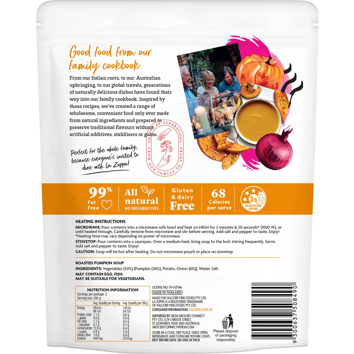 La Zuppa Soup Pouch Roasted Pumpkin 400g