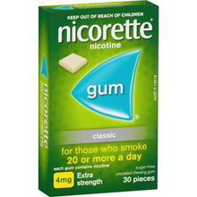 Nicorette Quit Smoking Extra Strength Nicotine Gum Classic 30 pack