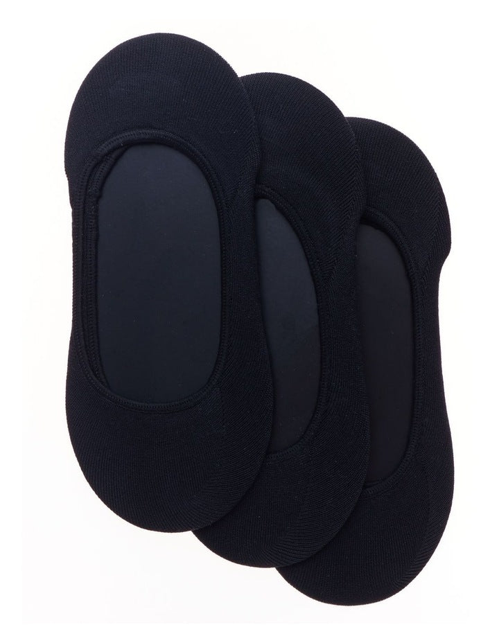 Super Smooth No Show Sockette 3 Pack in Black