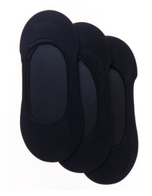 Super Smooth No Show Sockette 3 Pack in Black