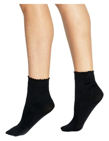 Opaque Anklet with Picot Band in Black