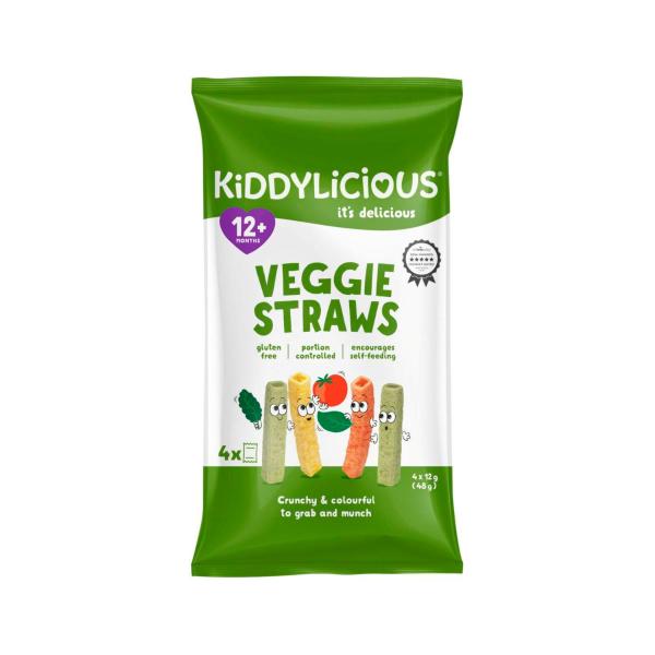 KIDDYLICIOUS VEGGIE STRAWS 4X12G