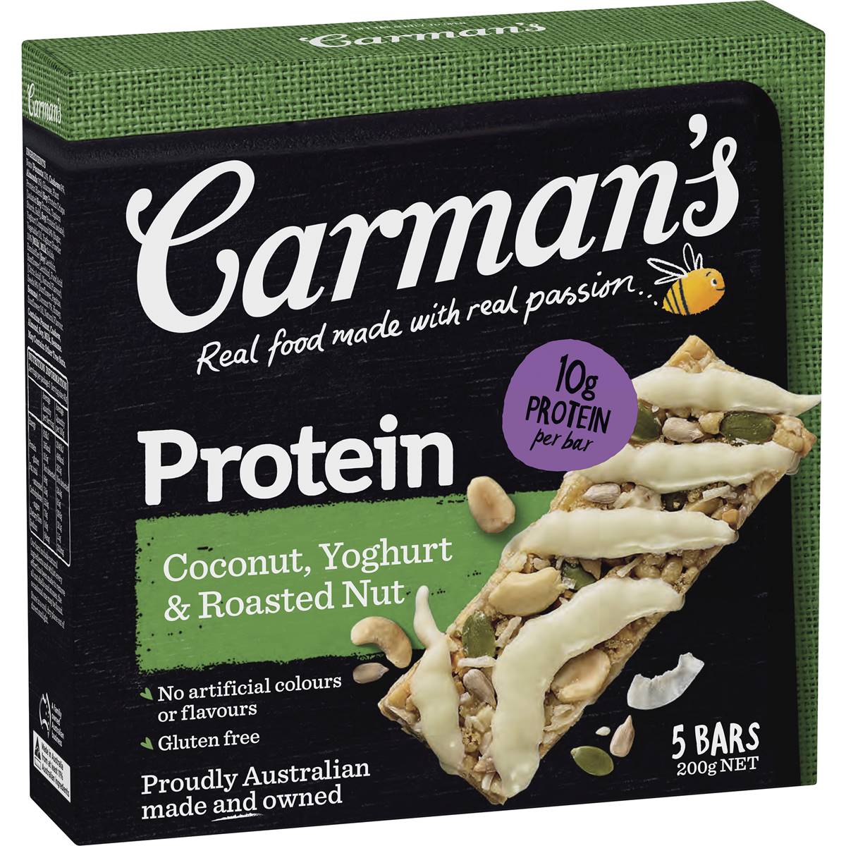 Carman's Protein Bars Coconut, Yoghurt & Roasted Nut 5 pack