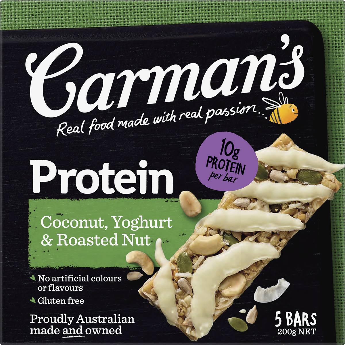 Carman's Protein Bars Coconut, Yoghurt & Roasted Nut 5 pack