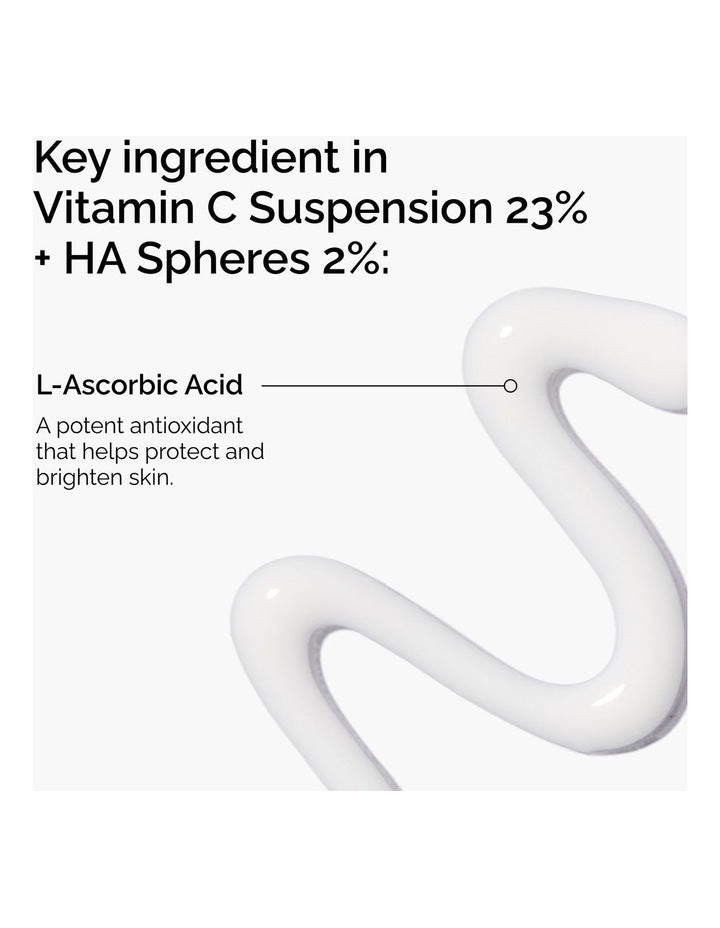 Vitamin C Suspension 23% + Hyaluronic Acid Spheres 2% Serum to Brighten and Even Skin Tone 30ml