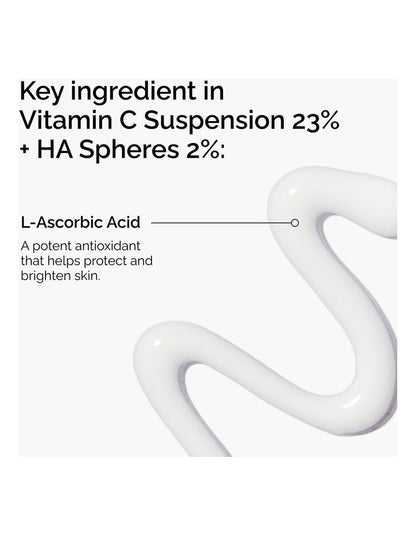 Vitamin C Suspension 23% + Hyaluronic Acid Spheres 2% Serum to Brighten and Even Skin Tone 30ml