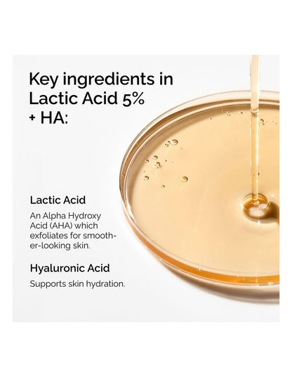 Lactic Acid 5% + Hyaluronic Acid Exfoliating Serum for Smoothing and Brightening 30ml