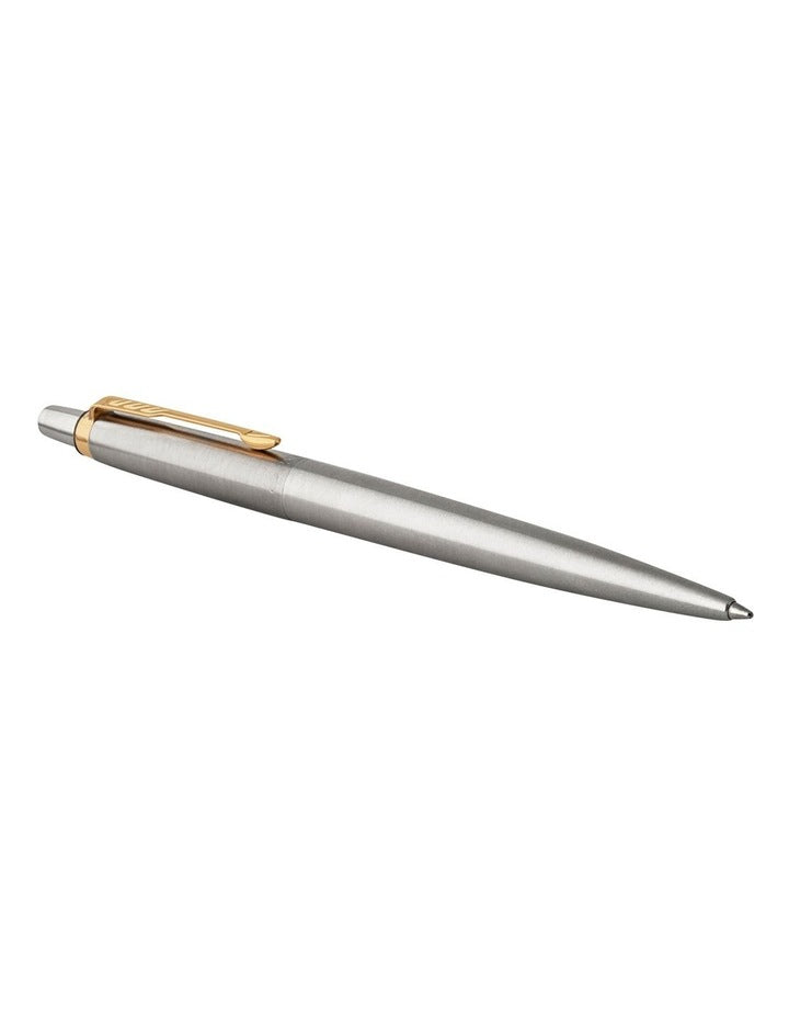 Parker Jotter Ballpoint Pen Stainless Steel Gold Trim