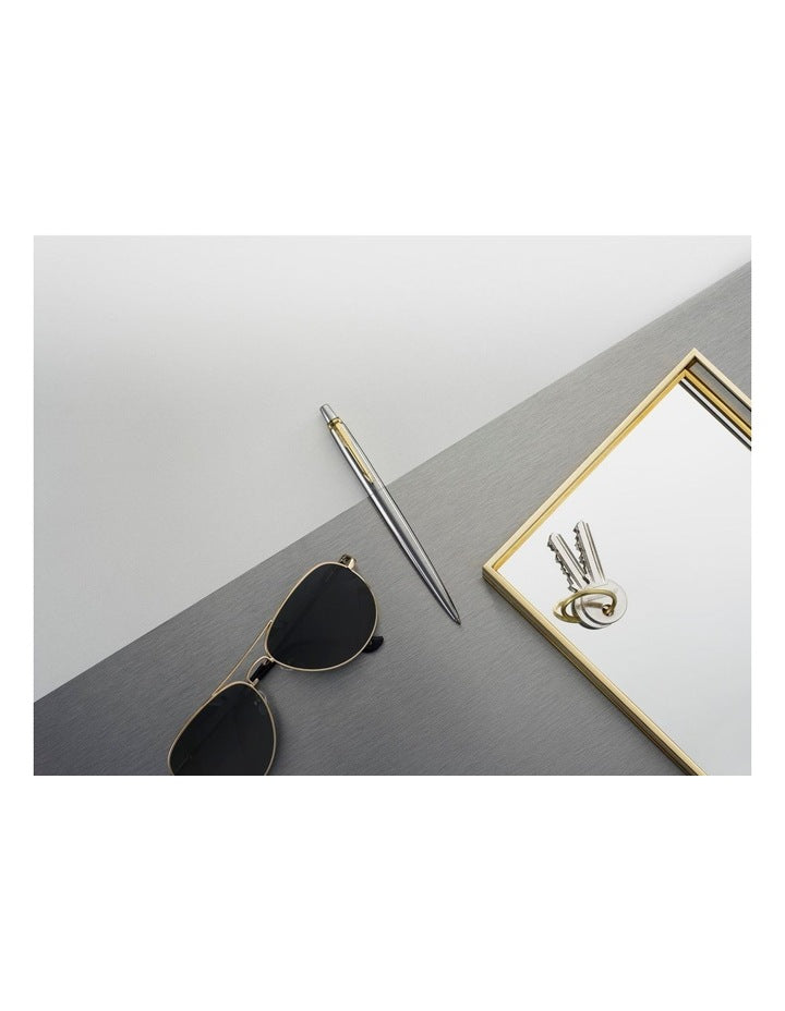 Parker Jotter Ballpoint Pen Stainless Steel Gold Trim