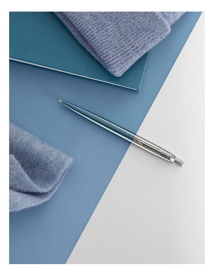 Jotter Waterloo Chrome Trim Ballpoint Pen in Blue