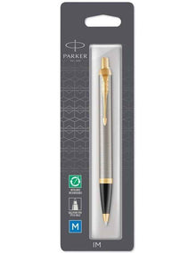 IM Ballpoint Pen Brushed Metal Gold Trim