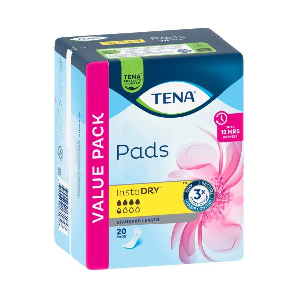 TENA PADS INSTA DRY STANDARD 20 PACK