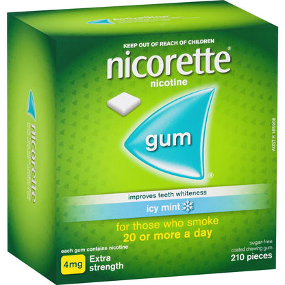 Nicorette Quit Smoking Extra Strength Nicotine Gum Icy Mint 210 pack