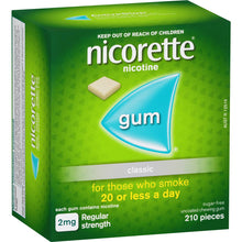 Nicorette Nicotine Gum Classic 2mg Regular Strength 210 pack