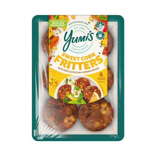 YUMI'S SWEET CORN FRITTERS 6PK 260:G
