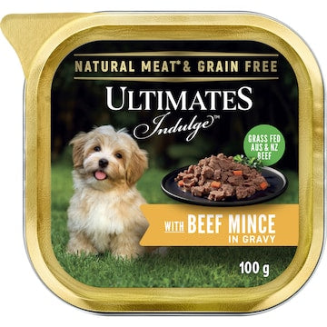 Ultimates Indulge Wet Dog Food Beef Mince In Gravy 100g