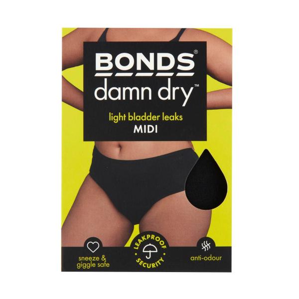 BONDS WOMEN'S DAMN DRY UNDERWEAR MIDI SIZE 12