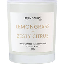 Green Nation Soy Wax Candle Lemongrass & Zesty Citrus Each