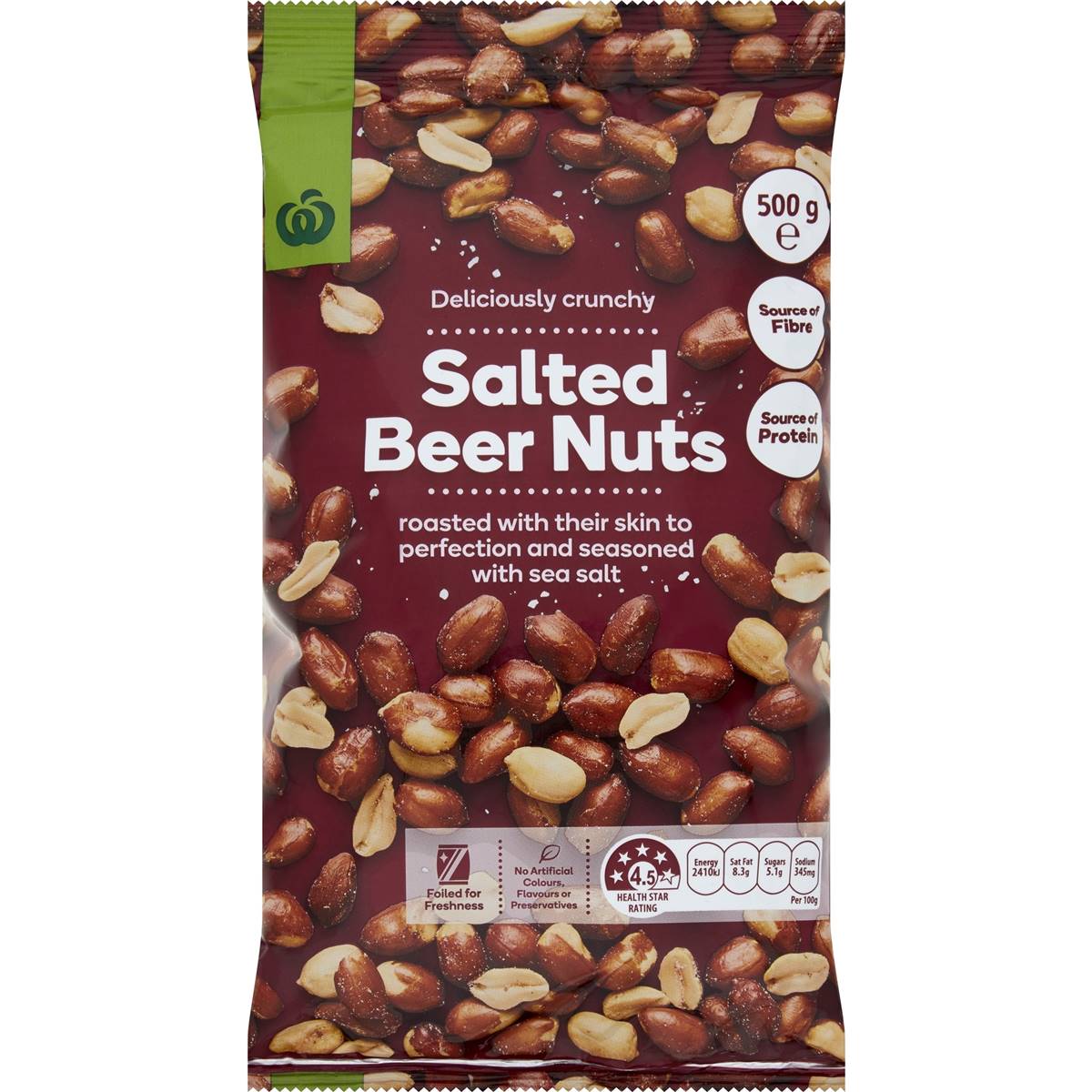 Woolworths Salted Beer Nuts 500g
