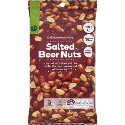 Woolworths Salted Beer Nuts 500g